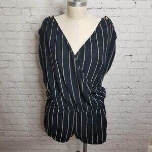 Silence + Noise Striped Romper Urban Outfitters